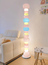 Modern Candy Glass Sphere Floor Lamp with Elegant Marble Base for Ambient Lighting