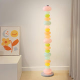 Modern Candy Glass Sphere Floor Lamp with Elegant Marble Base for Ambient Lighting
