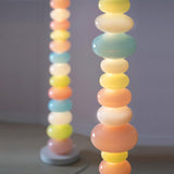 Modern Candy Glass Sphere Floor Lamp with Elegant Marble Base for Ambient Lighting