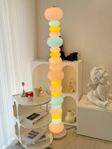 Modern Candy Glass Sphere Floor Lamp with Elegant Marble Base for Ambient Lighting