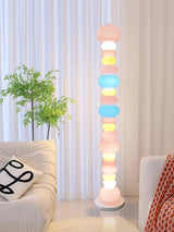 Modern Candy Glass Sphere Floor Lamp with Elegant Marble Base for Ambient Lighting