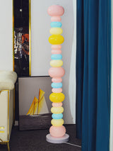 Modern Candy Glass Sphere Floor Lamp with Elegant Marble Base for Ambient Lighting