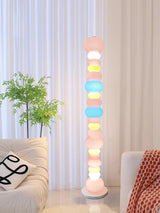 Modern Candy Glass Sphere Floor Lamp with Elegant Marble Base for Ambient Lighting