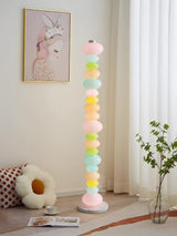 Modern Candy Glass Sphere Floor Lamp with Elegant Marble Base for Ambient Lighting