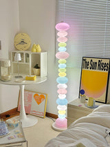Modern Candy Glass Sphere Floor Lamp with Elegant Marble Base for Ambient Lighting