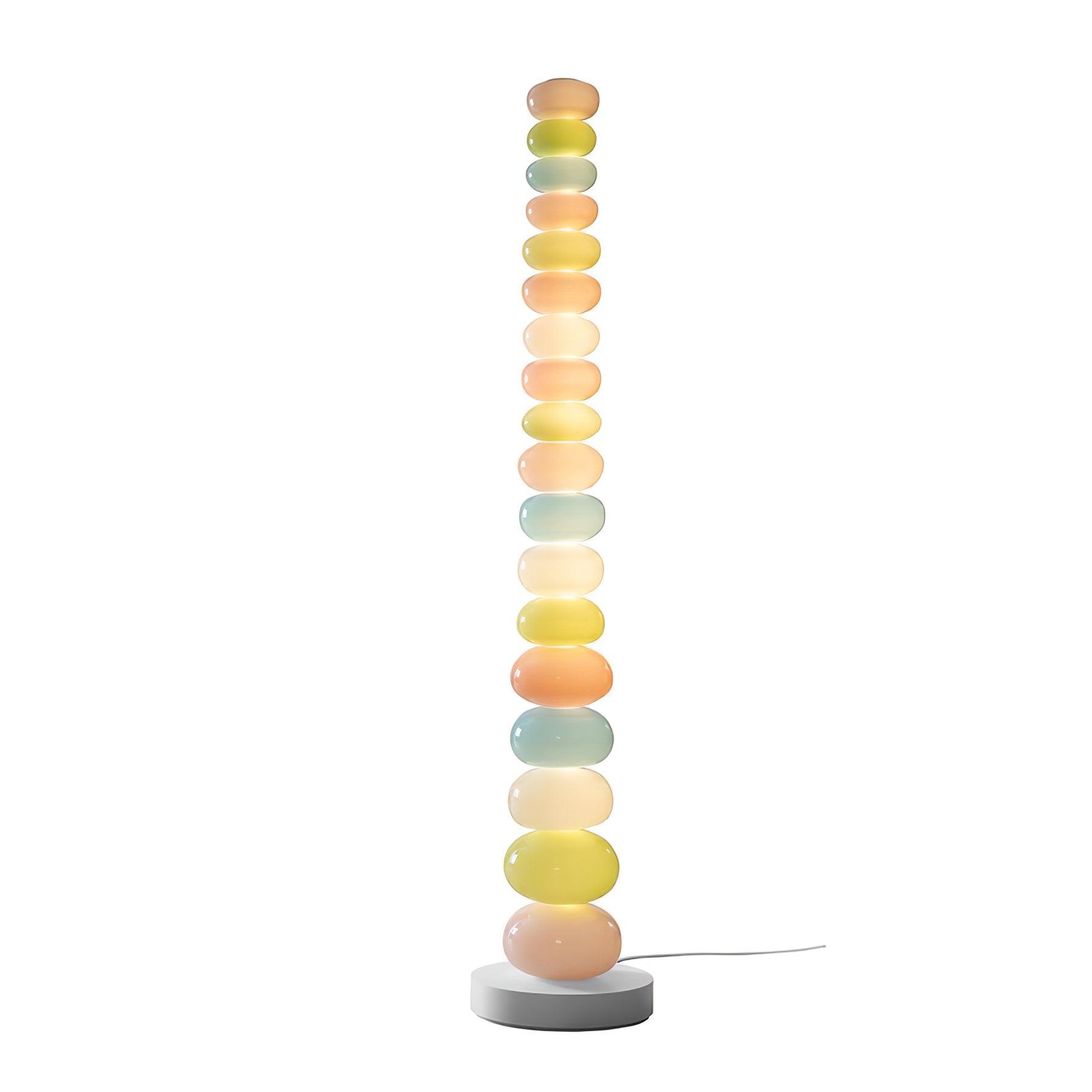 Modern Candy Glass Sphere Floor Lamp with Elegant Marble Base for Ambient Lighting