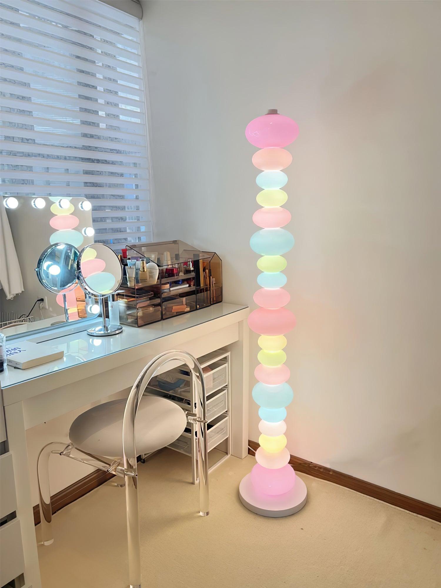 Modern Candy Glass Sphere Floor Lamp with Elegant Marble Base for Ambient Lighting