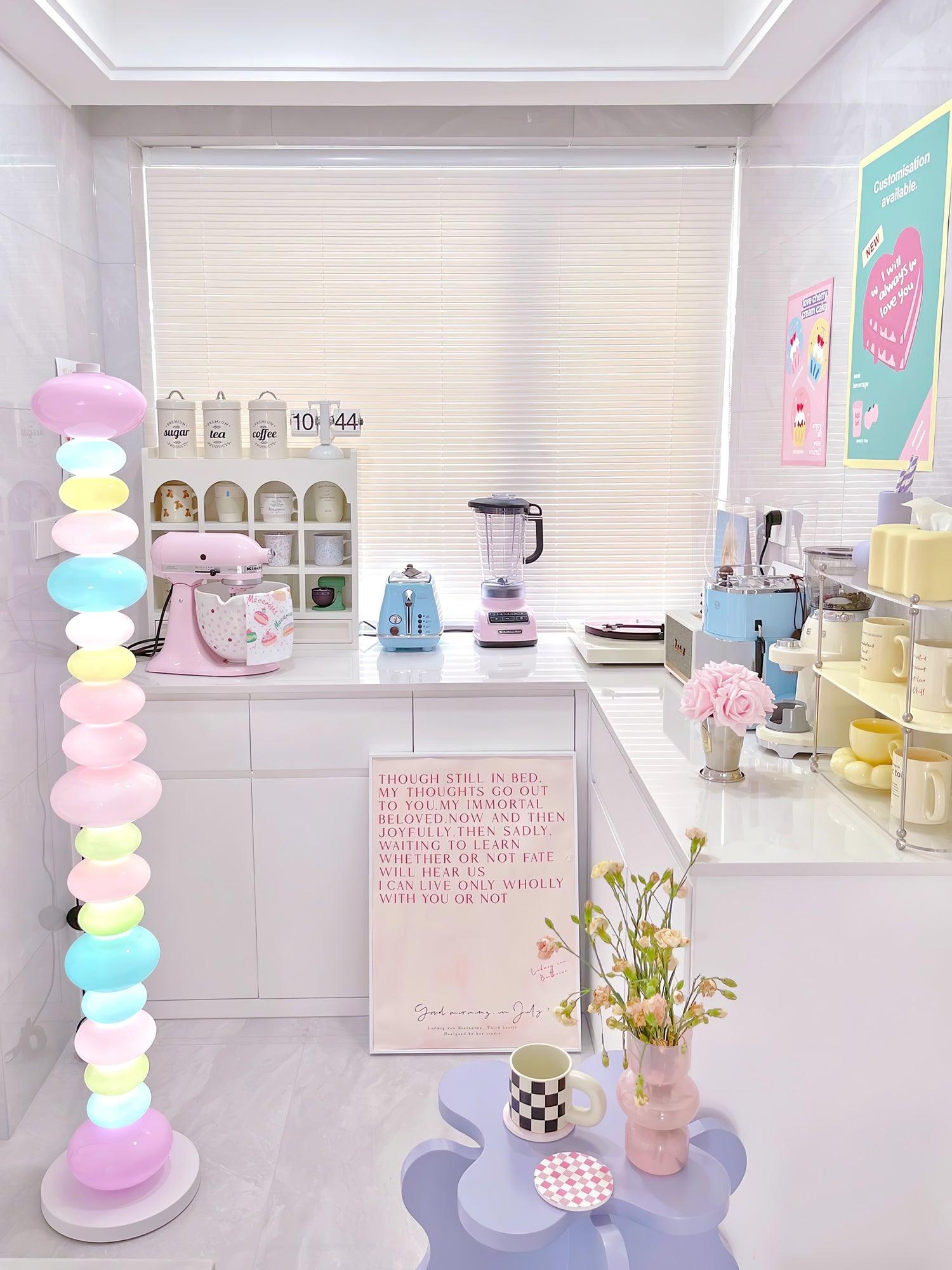 Modern Candy Glass Sphere Floor Lamp with Elegant Marble Base for Ambient Lighting