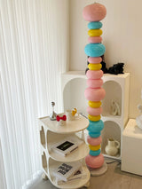 Modern Candy Glass Sphere Floor Lamp with Elegant Marble Base for Ambient Lighting