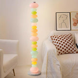 Modern Candy Glass Sphere Floor Lamp with Elegant Marble Base for Ambient Lighting
