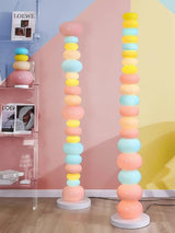 Modern Candy Glass Sphere Floor Lamp with Elegant Marble Base for Ambient Lighting