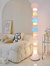 Modern Candy Glass Sphere Floor Lamp with Elegant Marble Base for Ambient Lighting