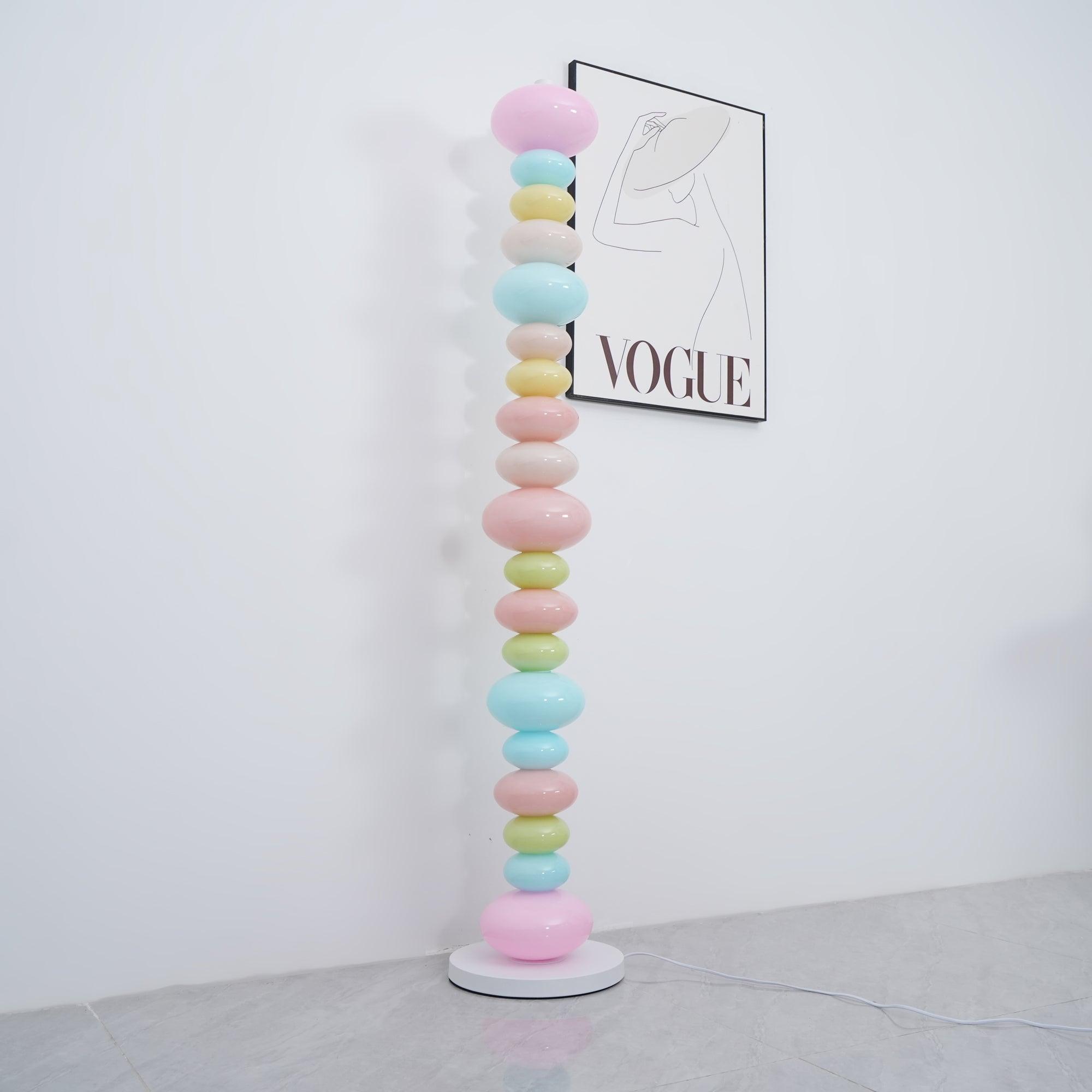 Modern Candy Glass Sphere Floor Lamp with Elegant Marble Base for Ambient Lighting
