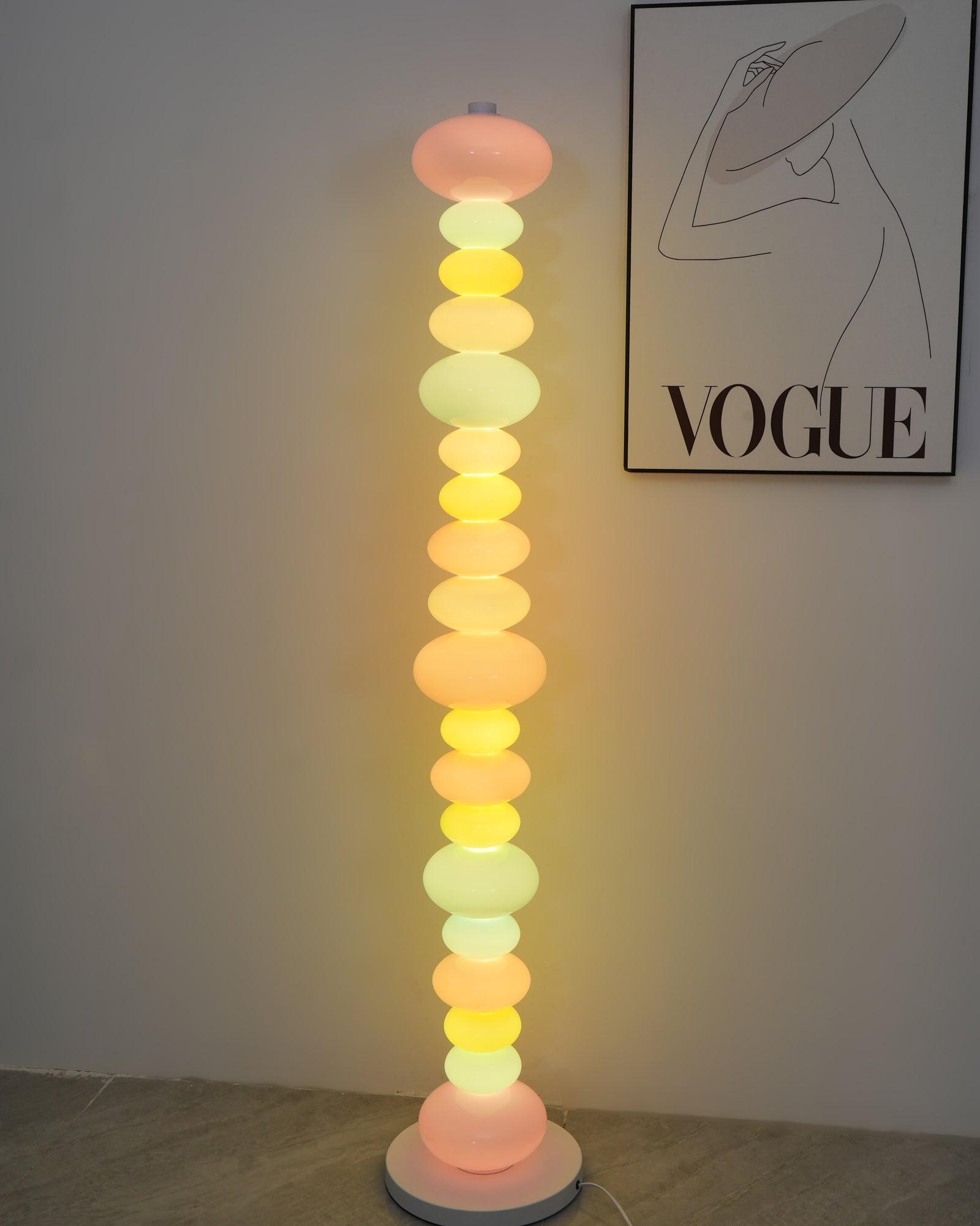 Modern Candy Glass Sphere Floor Lamp with Elegant Marble Base for Ambient Lighting