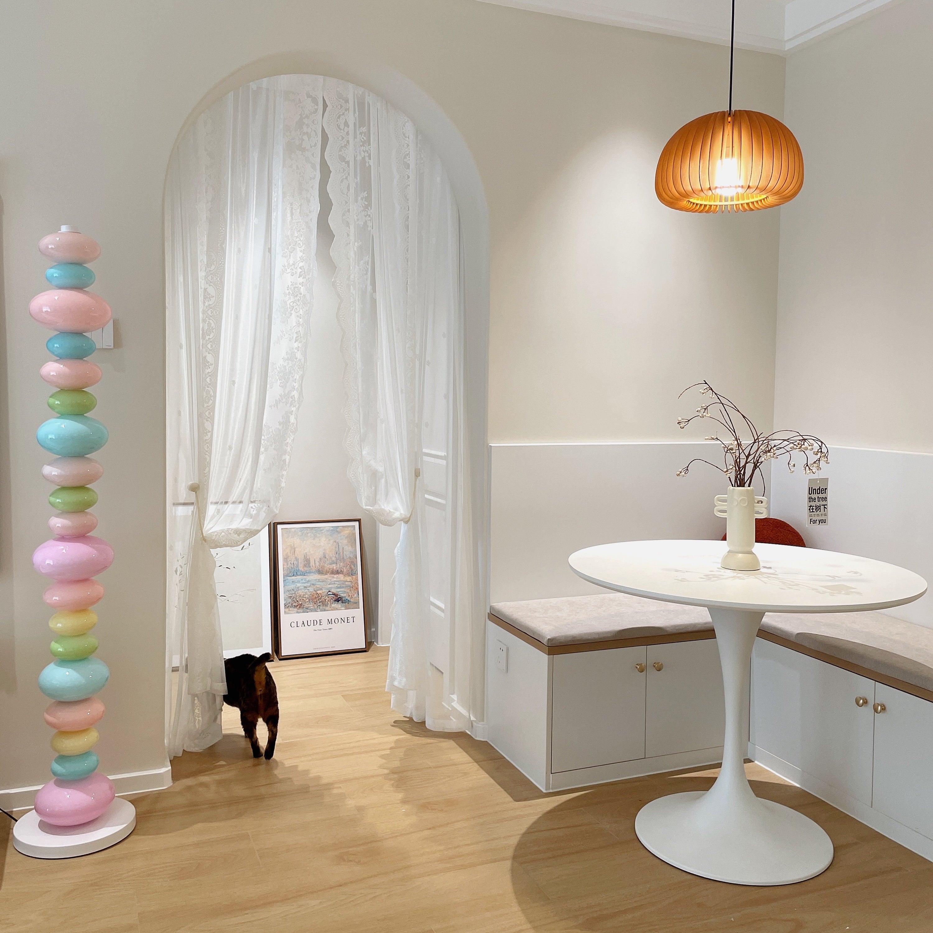 Modern Candy Glass Sphere Floor Lamp with Elegant Marble Base for Ambient Lighting