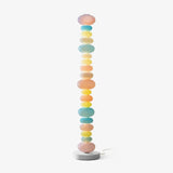 Modern Candy Glass Sphere Floor Lamp with Elegant Marble Base for Ambient Lighting
