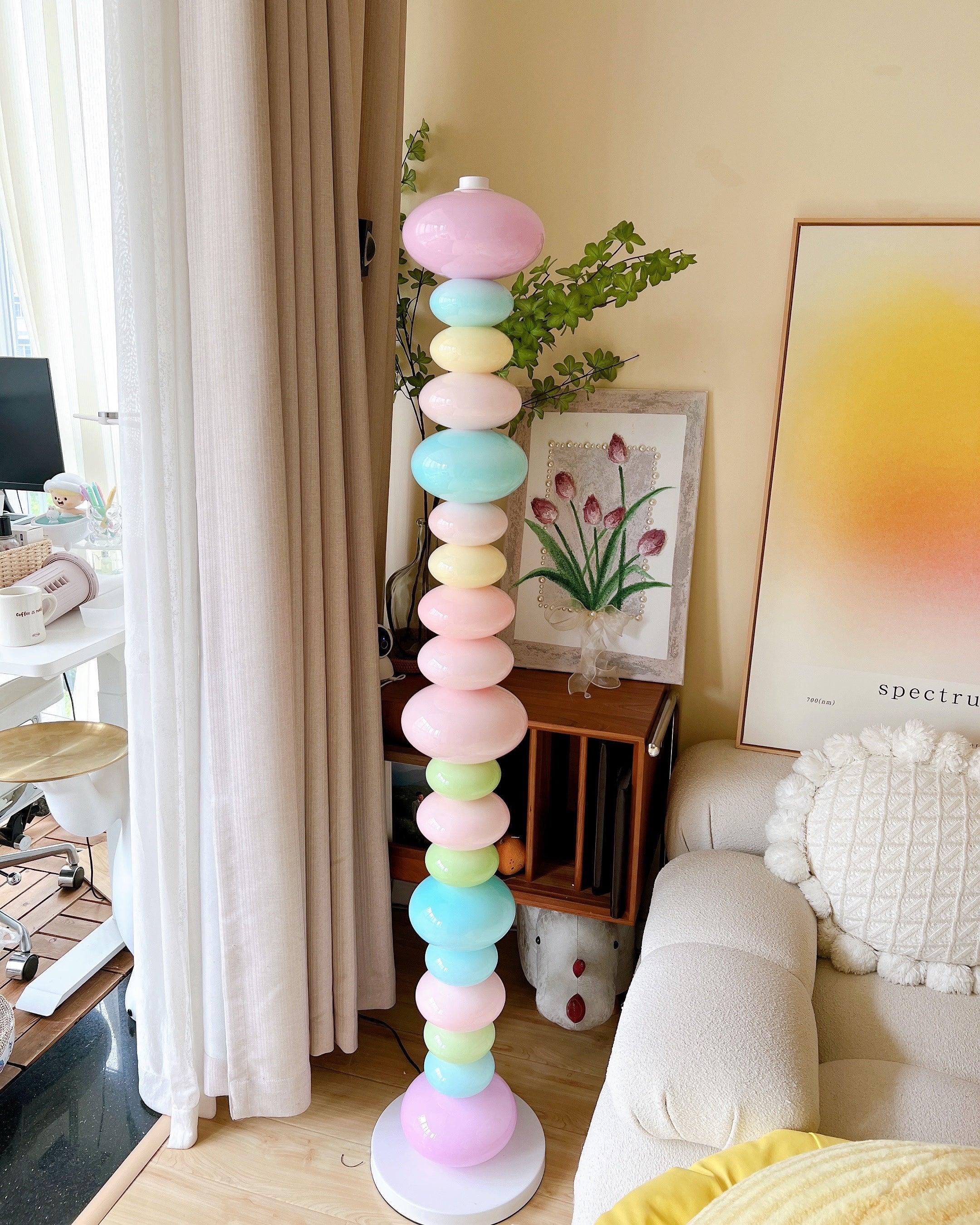 Modern Candy Glass Sphere Floor Lamp with Elegant Marble Base for Ambient Lighting