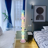 Modern Candy Glass Sphere Floor Lamp with Elegant Marble Base for Ambient Lighting