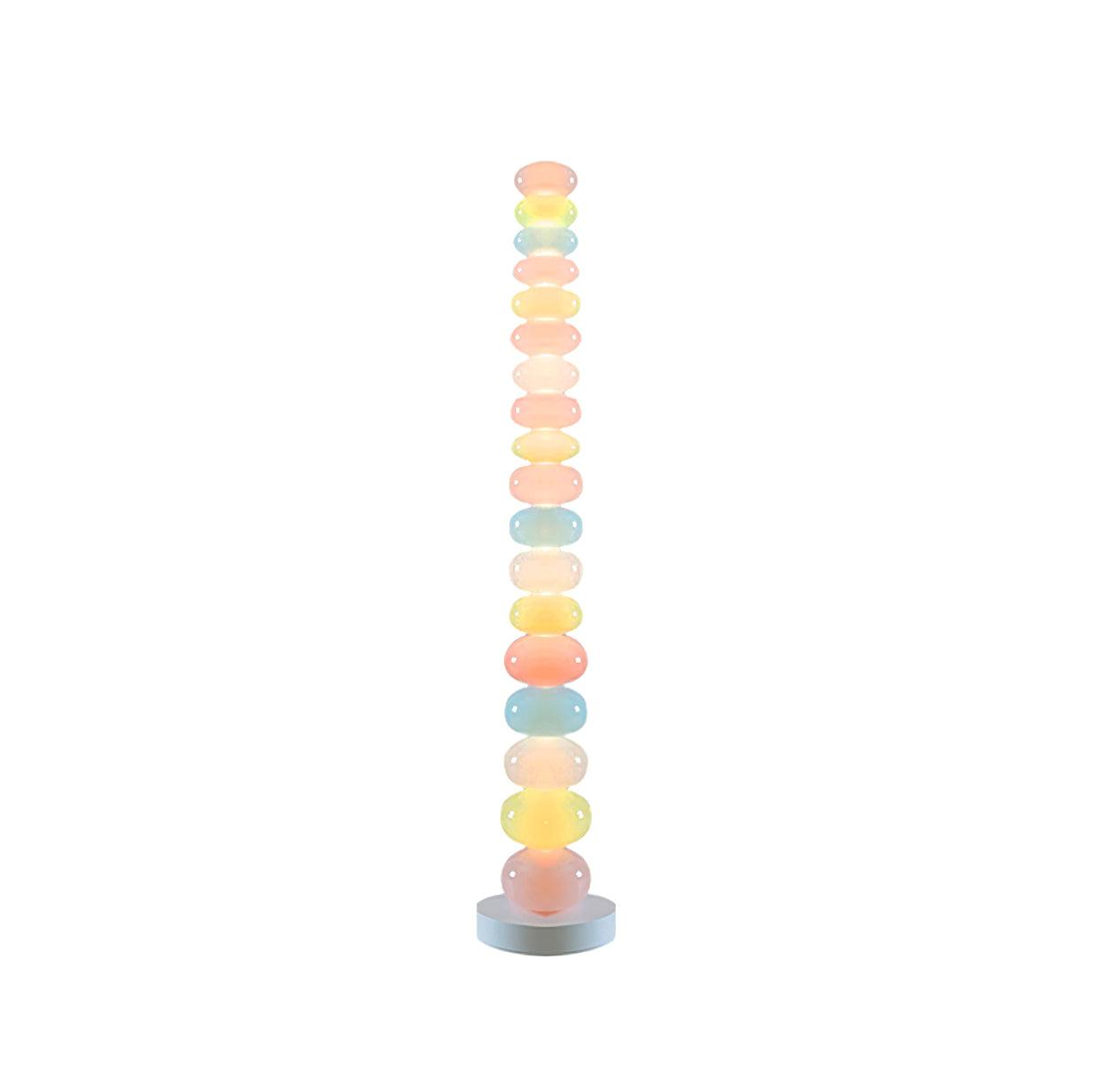 Modern Candy Glass Sphere Floor Lamp with Elegant Marble Base for Ambient Lighting