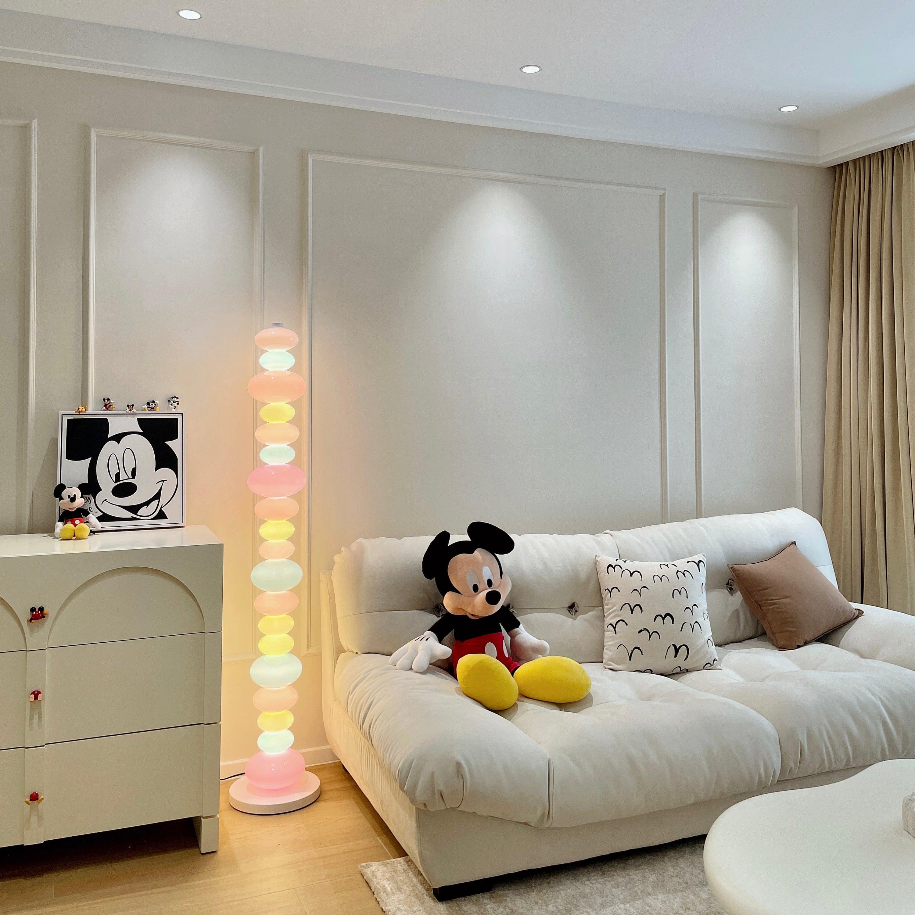 Modern Candy Glass Sphere Floor Lamp with Elegant Marble Base for Ambient Lighting