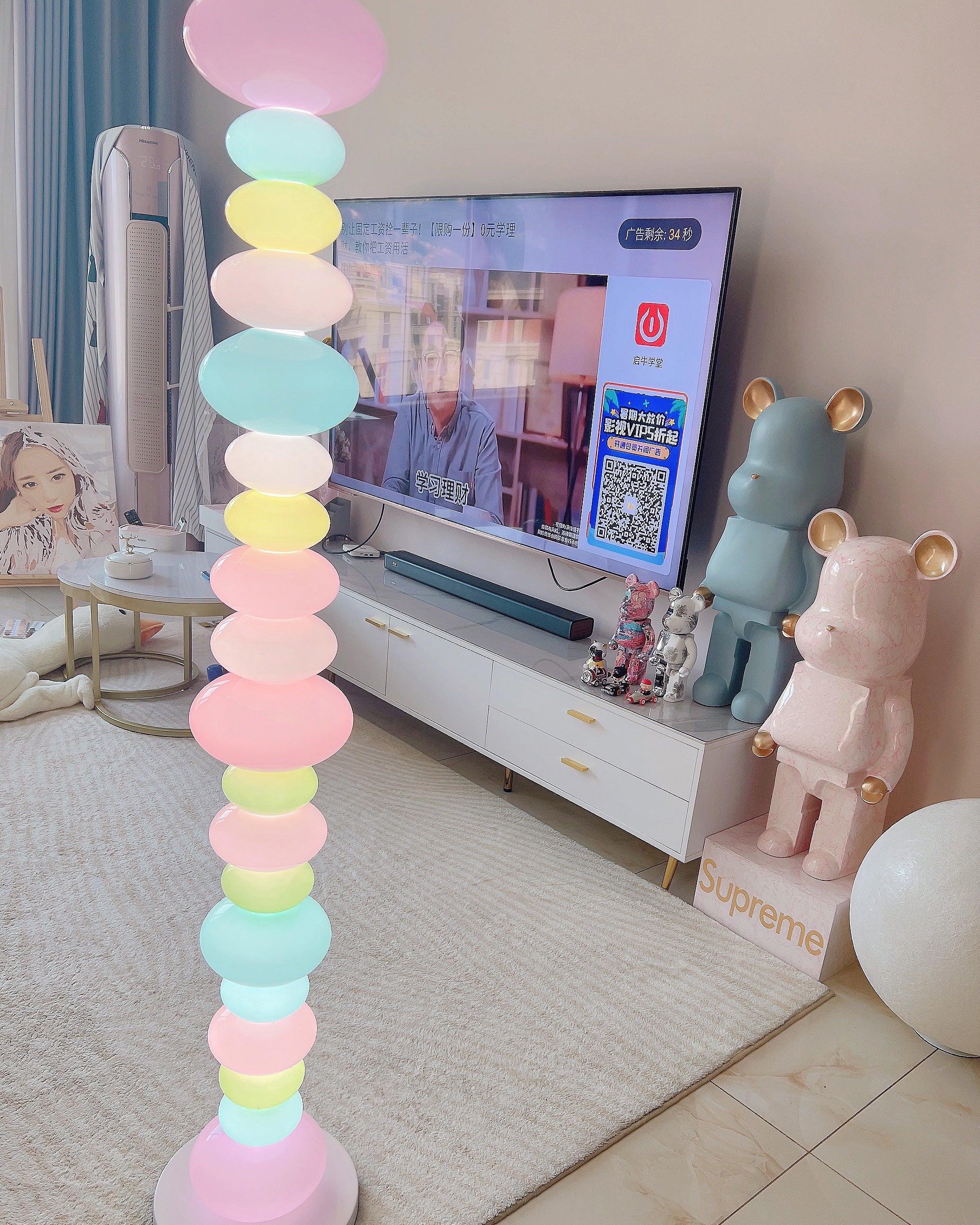 Modern Candy Glass Sphere Floor Lamp with Elegant Marble Base for Ambient Lighting