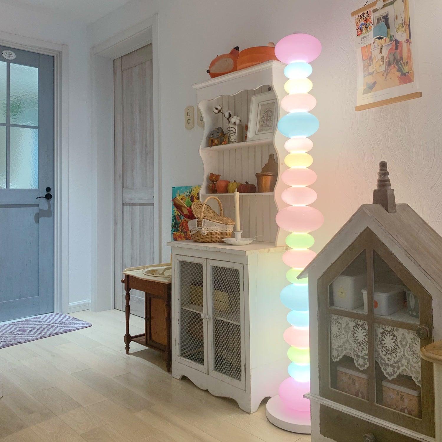Modern Candy Glass Sphere Floor Lamp with Elegant Marble Base for Ambient Lighting