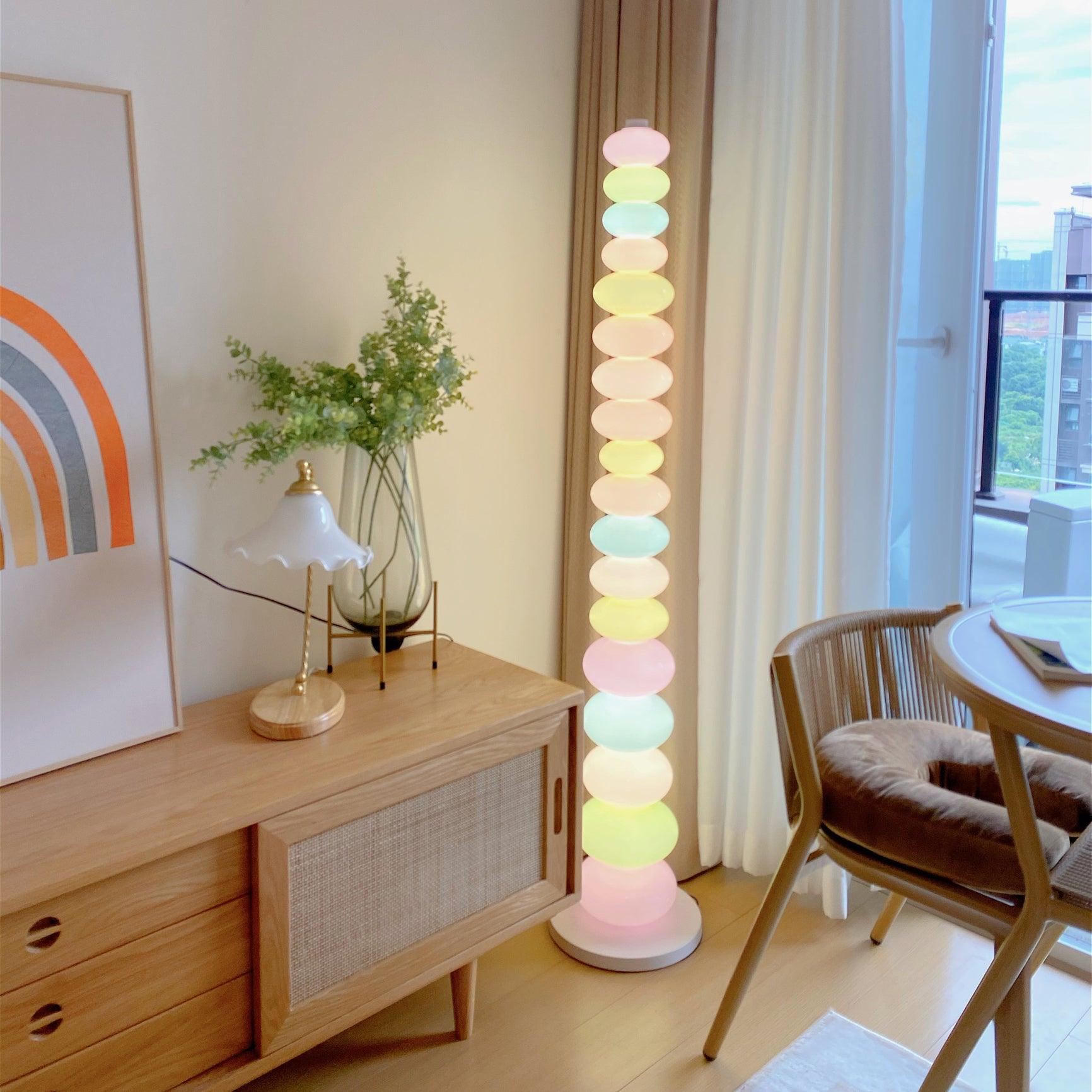 Modern Candy Glass Sphere Floor Lamp with Elegant Marble Base for Ambient Lighting
