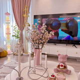 Modern Candy Glass Sphere Floor Lamp with Elegant Marble Base for Ambient Lighting