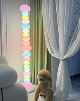 Modern Candy Glass Sphere Floor Lamp with Elegant Marble Base for Ambient Lighting