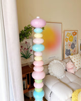Modern Candy Glass Sphere Floor Lamp with Elegant Marble Base for Ambient Lighting