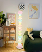 Modern Candy Glass Sphere Floor Lamp with Elegant Marble Base for Ambient Lighting