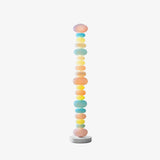 Modern Candy Glass Sphere Floor Lamp with Elegant Marble Base for Ambient Lighting