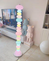 Modern Candy Glass Sphere Floor Lamp with Elegant Marble Base for Ambient Lighting