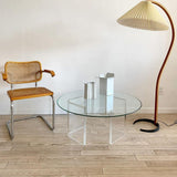 Scandinavian Beech Wood Floor Lamp with Pleated Linen Shade Mid Century Modern Standing Light