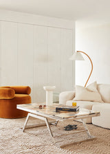 Scandinavian Beech Wood Floor Lamp with Pleated Linen Shade Mid Century Modern Standing Light