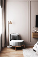 Minimalist Torchiere Floor Lamp with Rotating Cone Shade and Solid Marble Base