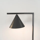 Minimalist Torchiere Floor Lamp with Rotating Cone Shade and Solid Marble Base
