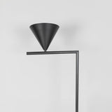 Minimalist Torchiere Floor Lamp with Rotating Cone Shade and Solid Marble Base