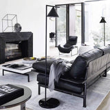 Minimalist Torchiere Floor Lamp with Rotating Cone Shade and Solid Marble Base