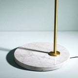 Minimalist Torchiere Floor Lamp with Rotating Cone Shade and Solid Marble Base