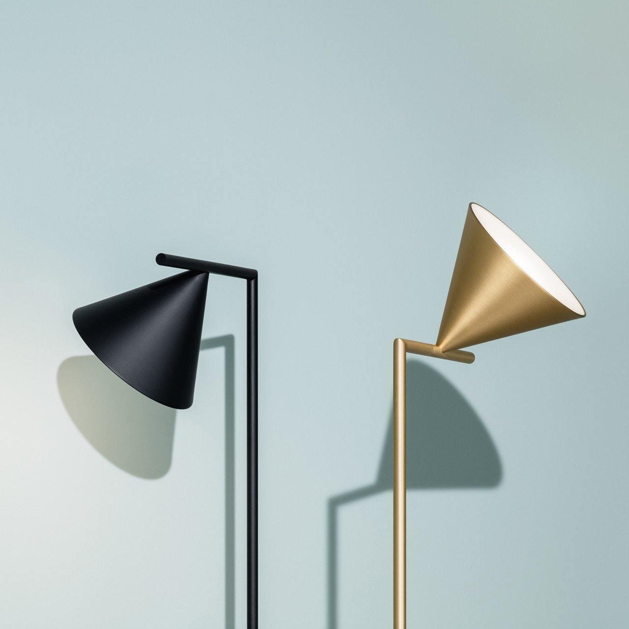 Minimalist Torchiere Floor Lamp with Rotating Cone Shade and Solid Marble Base