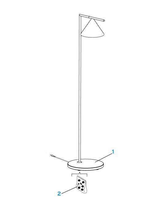 Minimalist Torchiere Floor Lamp with Rotating Cone Shade and Solid Marble Base