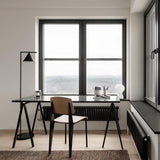 Minimalist Torchiere Floor Lamp with Rotating Cone Shade and Solid Marble Base