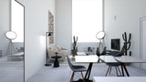 Minimalist Torchiere Floor Lamp with Rotating Cone Shade and Solid Marble Base