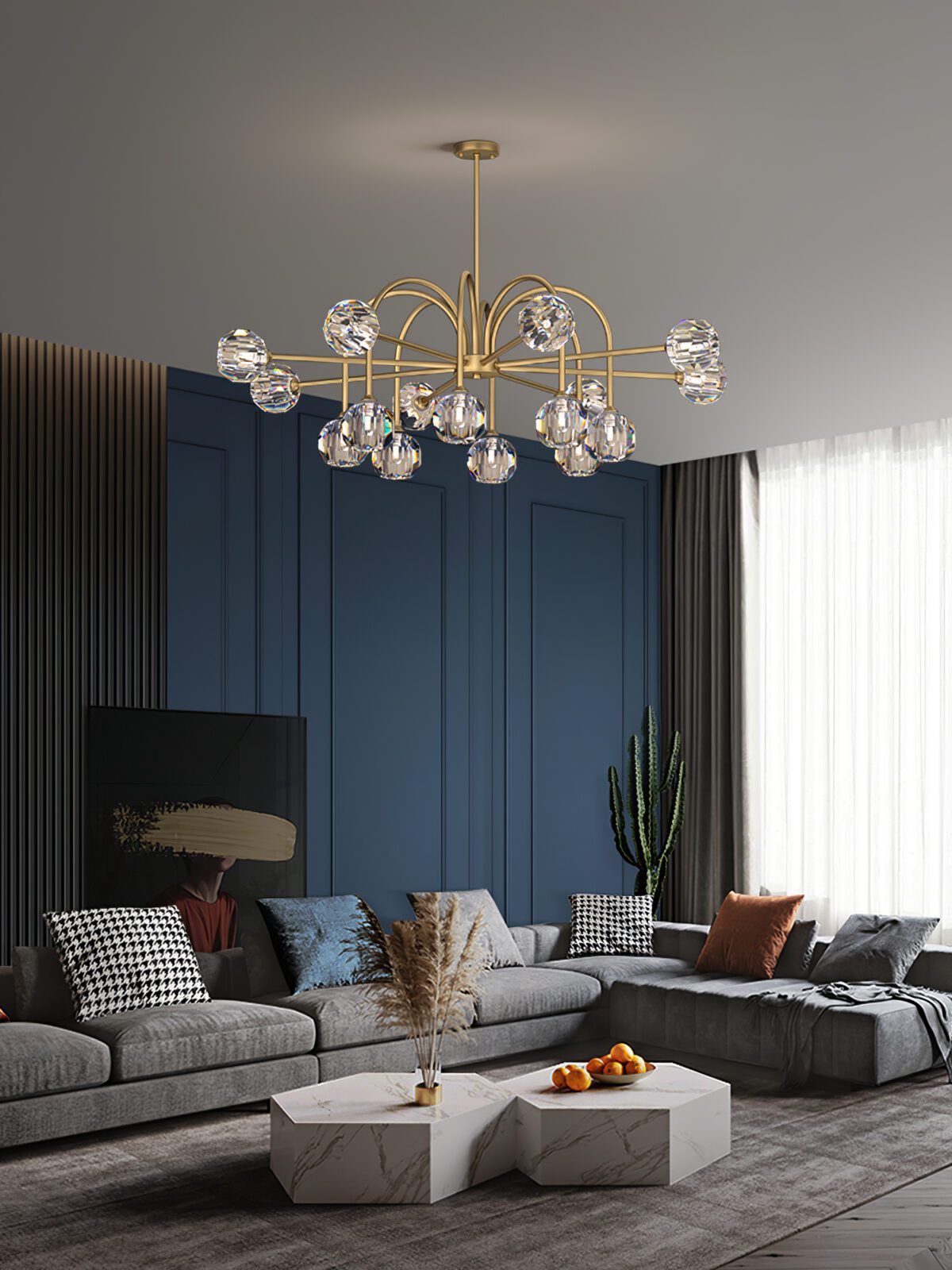 modern-brass-carousel-chandelier-with-clear-crystal-blooms-and-three-color-led-light