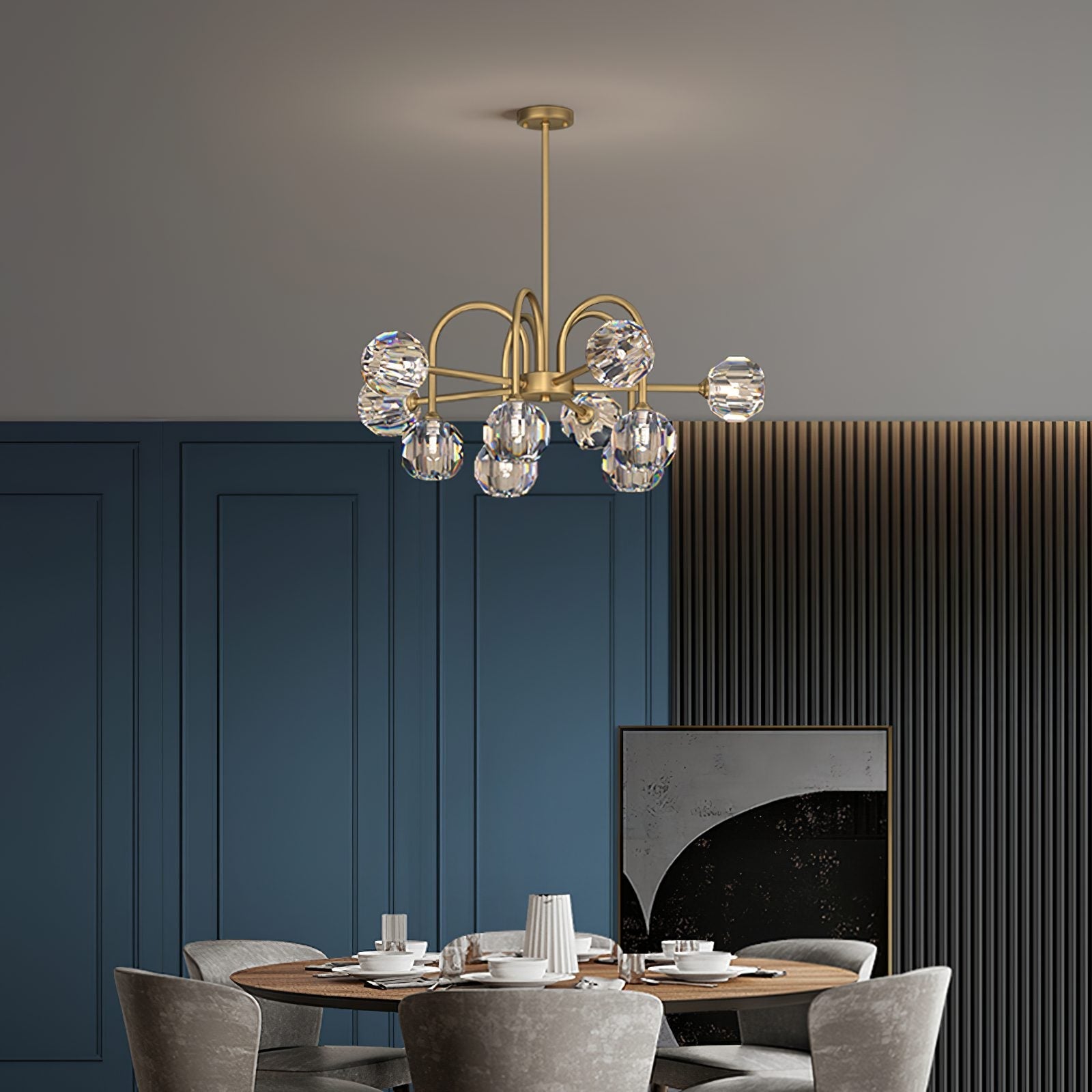 modern-brass-carousel-chandelier-with-clear-crystal-blooms-and-three-color-led-light