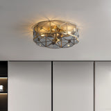 vintage-industrial-carved-brass-flush-mount-ceiling-lamp-with-glass-shade