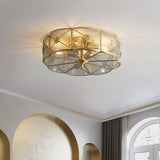 vintage-industrial-carved-brass-flush-mount-ceiling-lamp-with-glass-shade