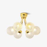 Elegant Carved Glass Flush Mount Ceiling Lamp for Modern Luxury Interiors