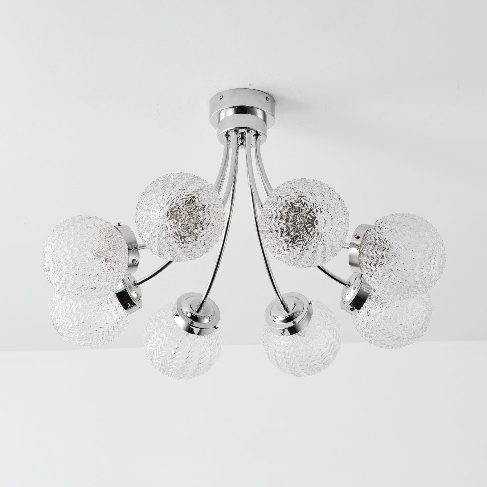 Elegant Carved Glass Flush Mount Ceiling Lamp for Modern Luxury Interiors